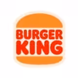 Burger King logo featuring the words BURGER KING in bold red letters, centered between two orange semi-circles resembling a hamburger bun.