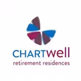 Logo for Chartwell Retirement Residences featuring a four-part abstract design in blue and purple above the words CHARTwell retirement residences.