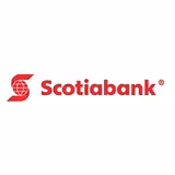 Scotiabank logo featuring a red stylized S with a globe on the left, and the word Scotiabank in bold red letters to the right, all on a white background.